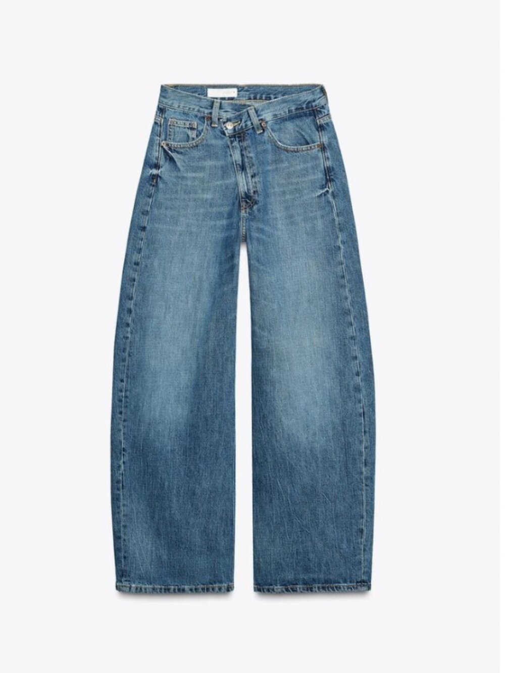 Zara TRF MID-RISE CROSSED WAIST BAGGY JEANS